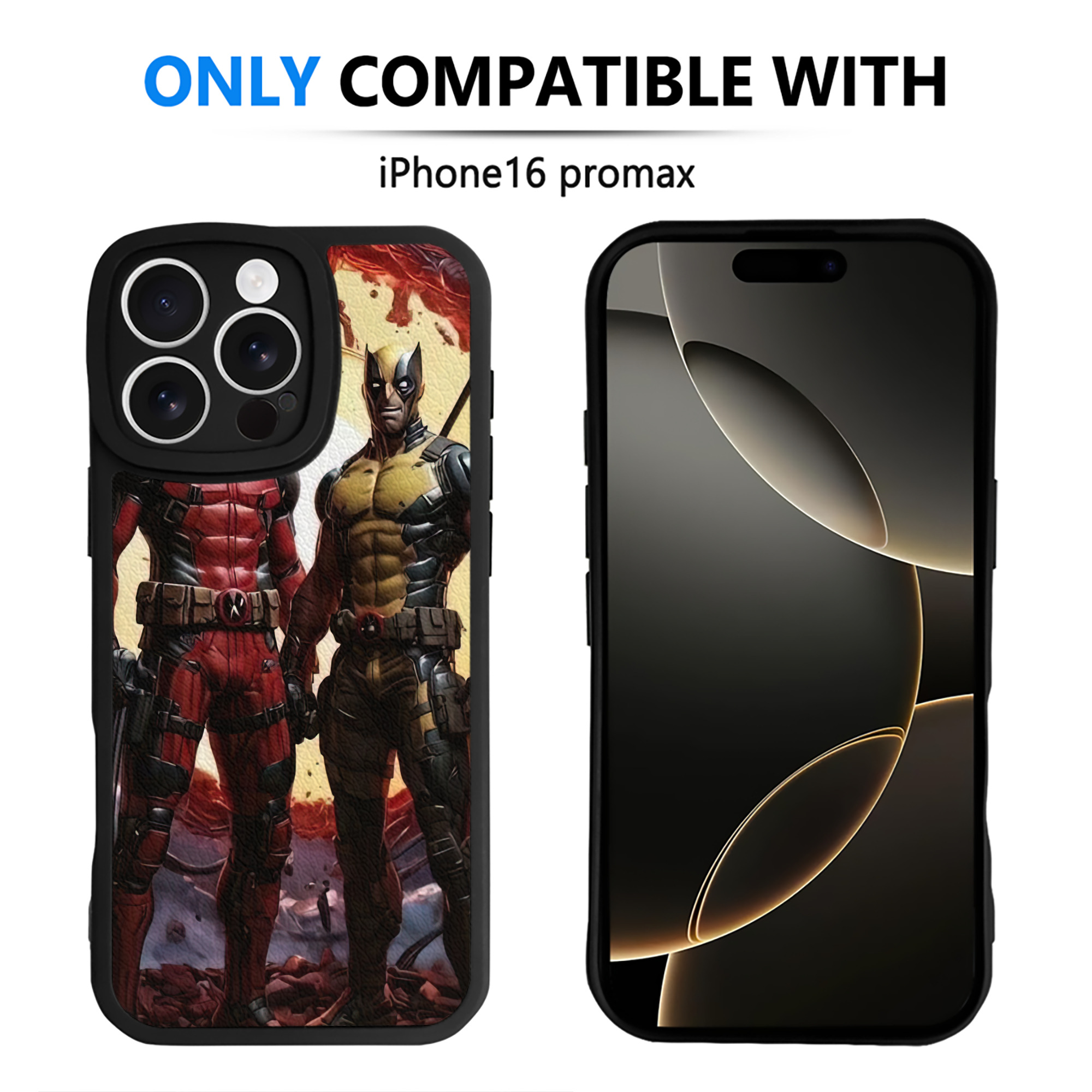 （画像用） Deadpool デッドプール 【iPhone 16シリーズ対応】シリコンスマホケース（レザー調） 材質：シリコン